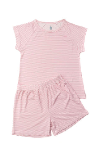 Uptown Baby Toddler Girls Pink Mini Stripe Set