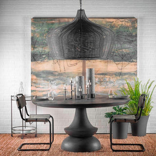 Mercana Camila Black Metal Mesh Four Bulb Chandelier