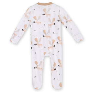 Viverano Moose Zipper Footie Jumpsuit