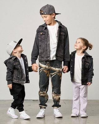 Little Bipsy Kids Washed Hooded Denim Jacket