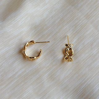 Salt Criss Cross Hoop Earrings