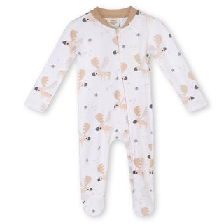 Viverano Moose Zipper Footie Jumpsuit