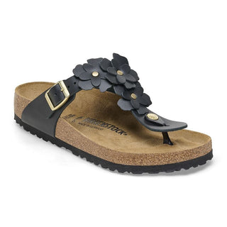 Birkenstock Gizeh Leather Flowers in Black