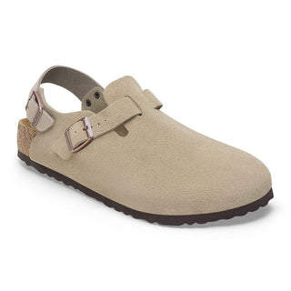 Birkenstock Tokio Suede Leather in Taupe