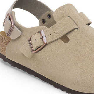 Birkenstock Tokio Suede Leather in Taupe