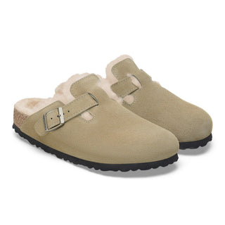 Birkenstock Boston Shearling Suede in Taupe