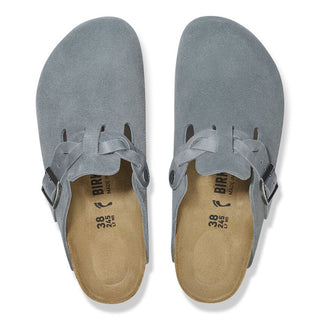 Birkenstock Boston Braided Suede Leather in Basalt Gray
