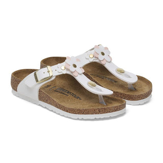 Birkenstock Kids Gizeh Flower White Leather
