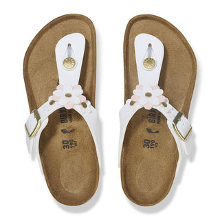 Birkenstock Kids Gizeh Flower White Leather