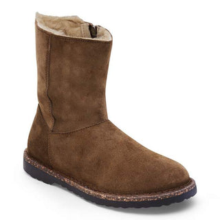 Birkenstock Uppsala Suede Zip Shearling in Dark Tea