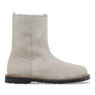 Birkenstock Uppsala Suede Zip Shearling in Stone Coin