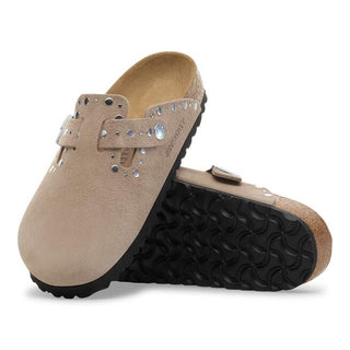 Birkenstock Boston Suede Rivet in Taupe