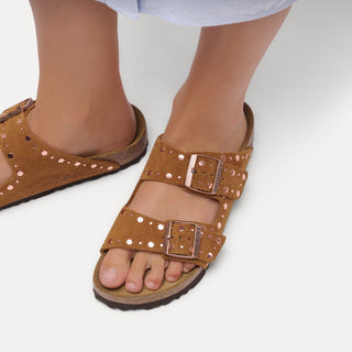 Birkenstock Arizona Suede Rivet in Mink