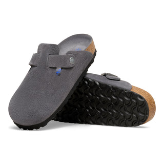 Birkenstock Boston Suede Leather in Charcoal