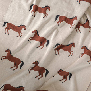 Viverano Horse Organic Jacquard Knit Blanket