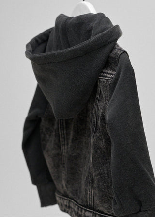 Little Bipsy Kids Washed Hooded Denim Jacket