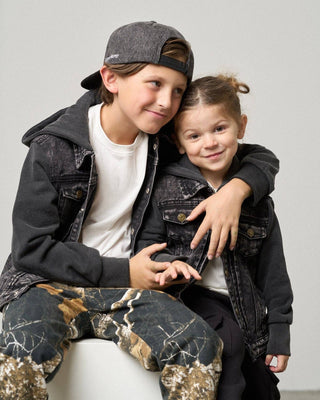 Little Bipsy Kids Washed Hooded Denim Jacket