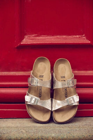 Birkenstock Sydney Synthetic in Washed Silver