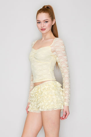 Mia Lace Square Neck Top