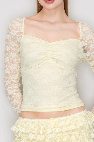 Mia Lace Square Neck Top