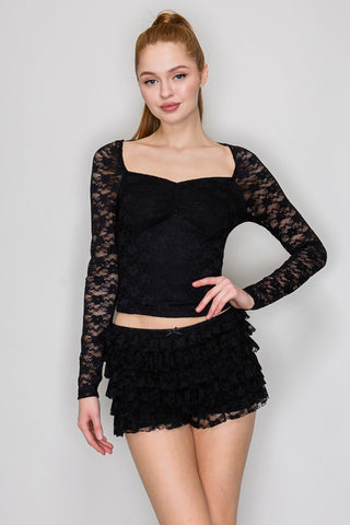 Mia Lace Square Neck Top
