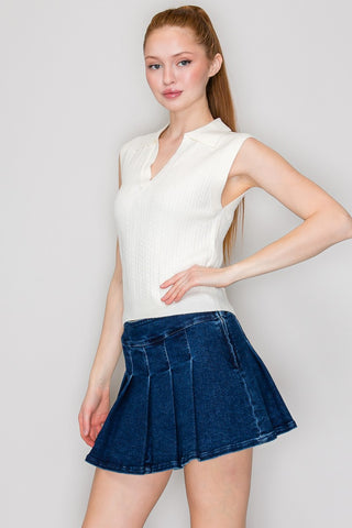 Sarah Cable Sleeveless Vest Sweater