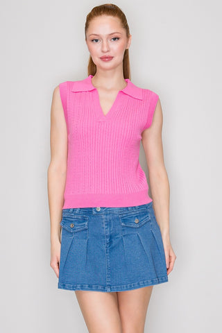 Sarah Cable Sleeveless Vest Sweater