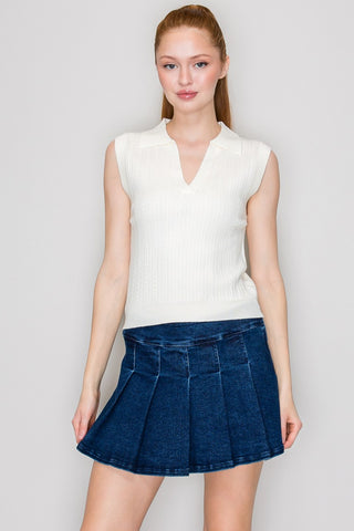 Sarah Cable Sleeveless Vest Sweater