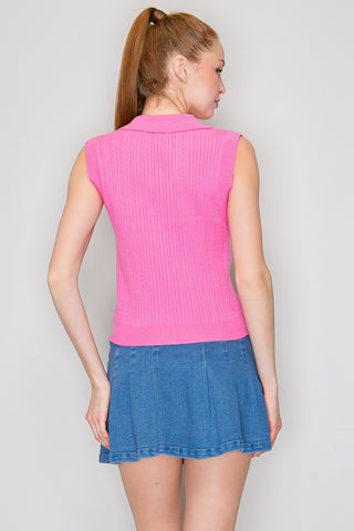Sarah Cable Sleeveless Vest Sweater