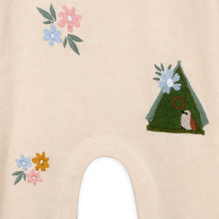 Viverano Baby Bird and Floral Knit Jumpsuit