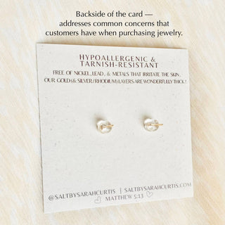 Salt Dainty Stud Bow Earrings