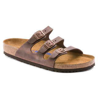 Birkenstock Florida Oiled Leather Soft Bed in Habana