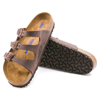 Birkenstock Florida Oiled Leather Soft Bed in Habana