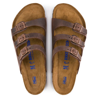 Birkenstock Florida Oiled Leather Soft Bed in Habana