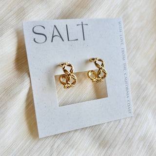 Salt Criss Cross Hoop Earrings