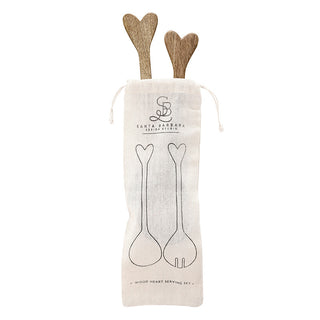 Mangowood Heart Serving Spoons