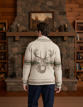Pendleton Sawtooth Buck Lambswool Zip Cardigan