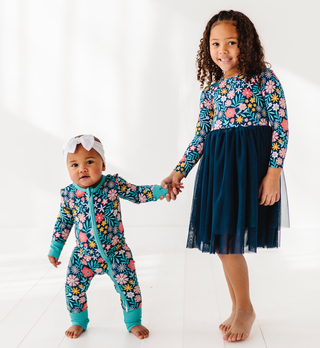 Bird and Bean Girls Maren Floral Tulle Dress