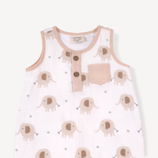 Viverano Elephant Henley Sleevless Romper