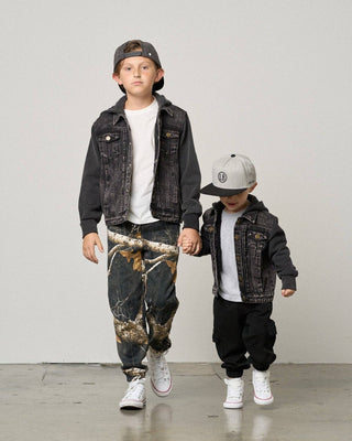 Little Bipsy Kids Washed Hooded Denim Jacket