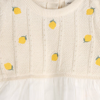 Viverano Lemon Embroidered Tutu Dress