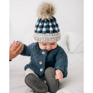Huggalugs Atlantic Buffalo Check Pom Beanie