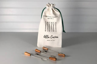 Verve Italian Olivewood Aperitivo Fork Set