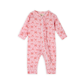 Viverano Bows Zippered Ruffle Jumpsuit