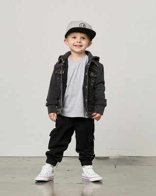 Little Bipsy Kids Washed Hooded Denim Jacket