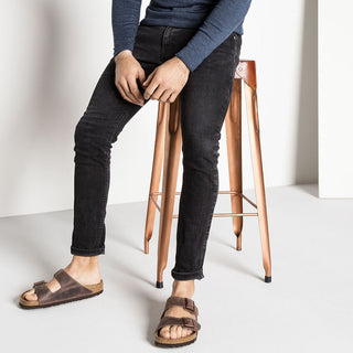 Birkenstock Arizona Oiled Leather Soft Bed in Habana
