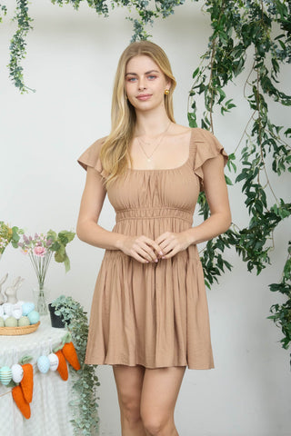 Teresa Flounce Sleeve Mini Dress