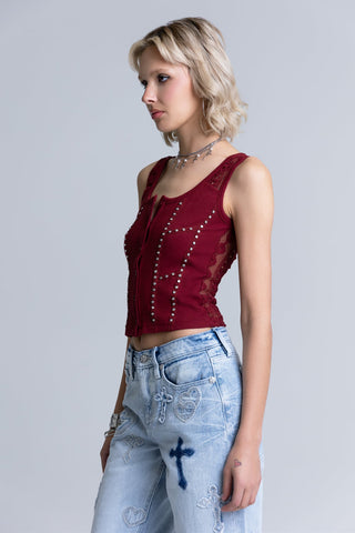 Miss Me Ida Ribbed Tank