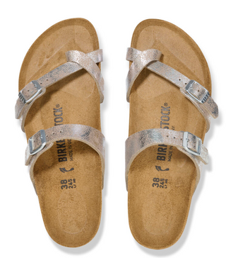 Birkenstock Mayari Synthetic in Washed Silver