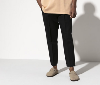 Birkenstock Boston Suede Soft Bed in Taupe
